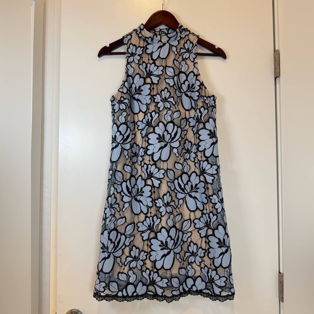 Anthropologie/ Plenty by Tracy Reese Floral Sleeveless Dress - Blue and Black